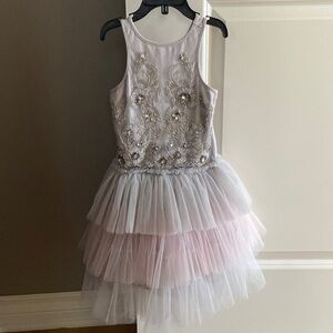 Ooh la la Couture dress with embellished with beads and tulle size 5 girls